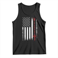American Flag Rosary Catholic Cross Tank Top