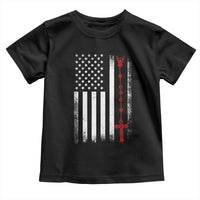 American Flag Rosary Catholic Cross Toddler T Shirt