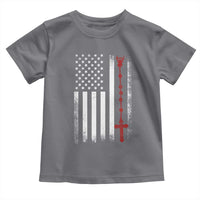 American Flag Rosary Catholic Cross Toddler T Shirt