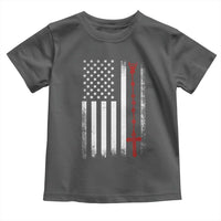 American Flag Rosary Catholic Cross Toddler T Shirt