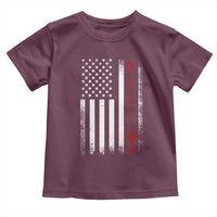 American Flag Rosary Catholic Cross Toddler T Shirt