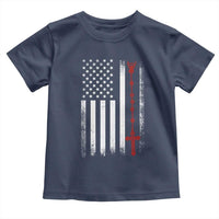 American Flag Rosary Catholic Cross Toddler T Shirt
