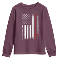 American Flag Rosary Catholic Cross Youth Sweatshirt