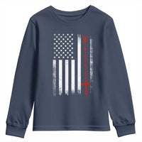 American Flag Rosary Catholic Cross Youth Sweatshirt