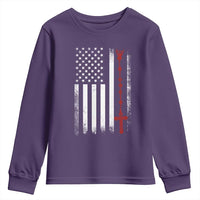 American Flag Rosary Catholic Cross Youth Sweatshirt