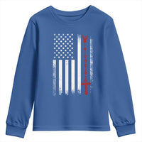 American Flag Rosary Catholic Cross Youth Sweatshirt