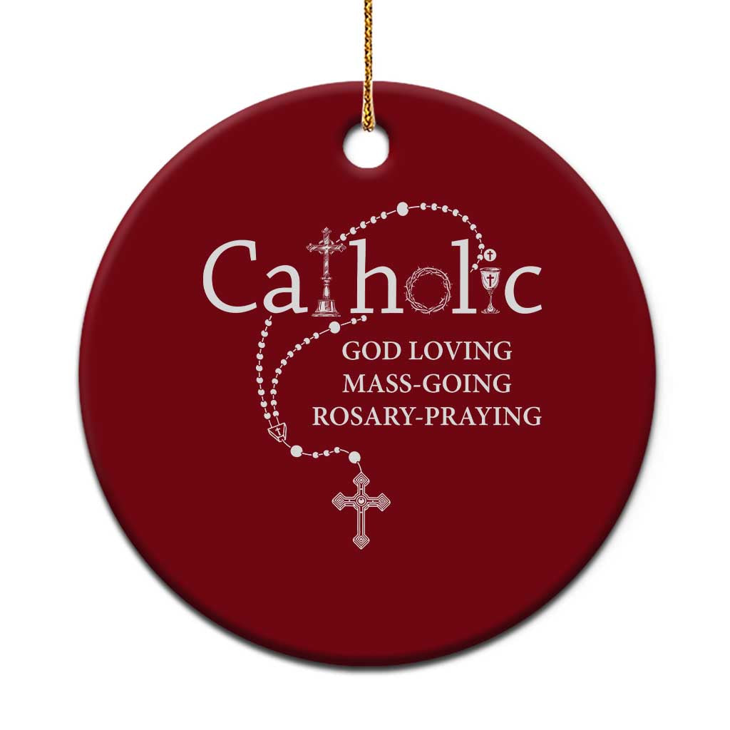 Catholic God Loving Mass Going Rosary Praying Faith Ceramic Ornament Jesus Eucharist Christianity