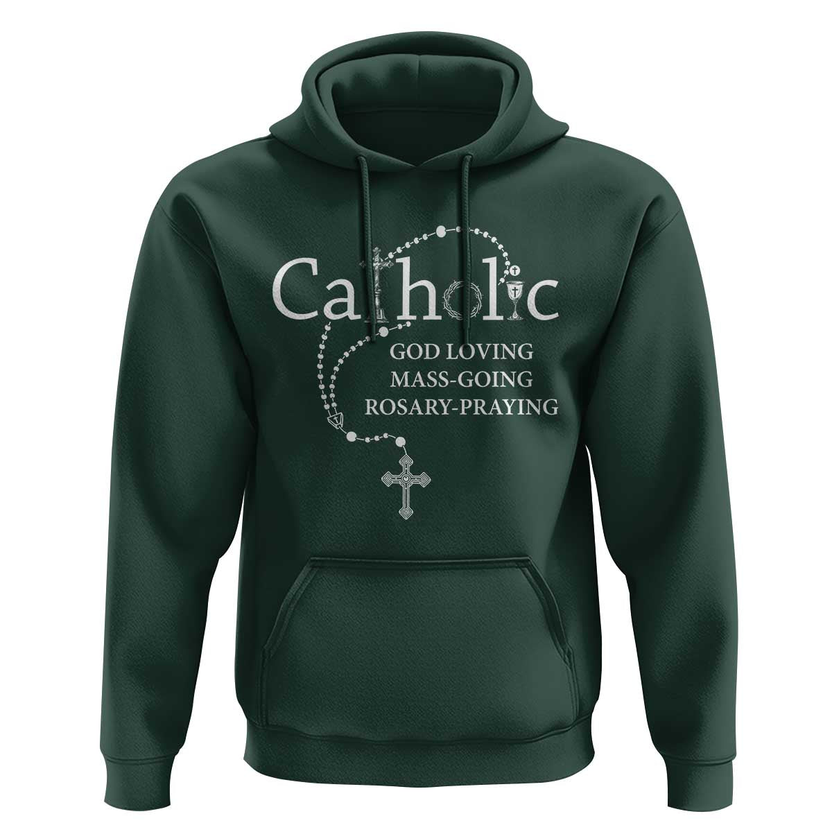 Catholic God Loving Mass Going Rosary Praying Faith Hoodie Jesus Eucharist Christianity