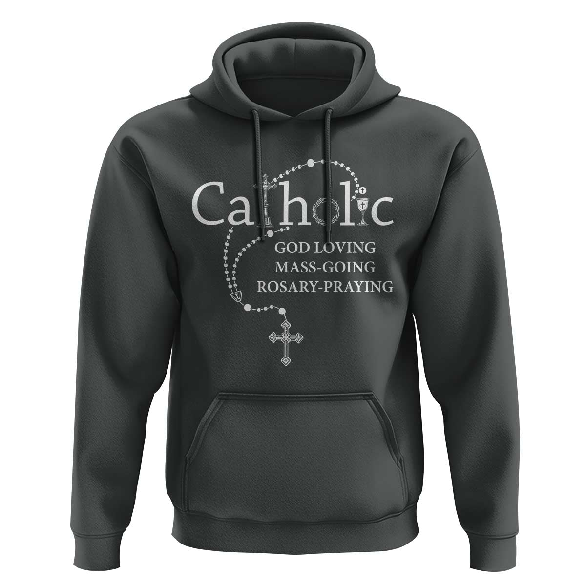 Catholic God Loving Mass Going Rosary Praying Faith Hoodie Jesus Eucharist Christianity