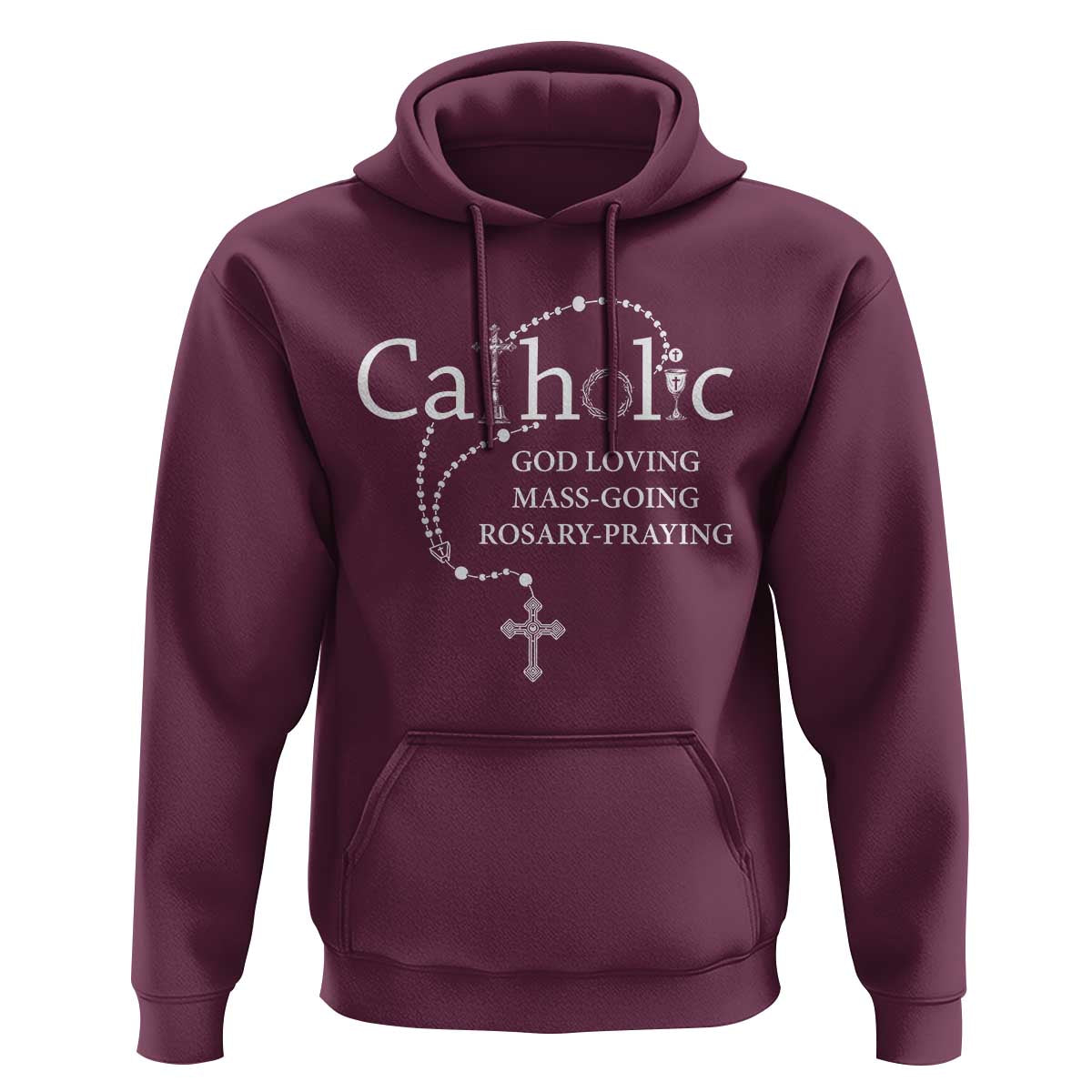 Catholic God Loving Mass Going Rosary Praying Faith Hoodie Jesus Eucharist Christianity