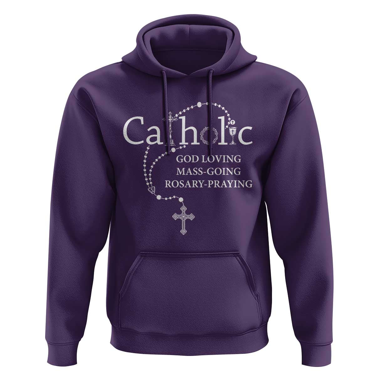 Catholic God Loving Mass Going Rosary Praying Faith Hoodie Jesus Eucharist Christianity