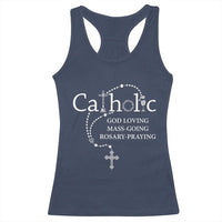 Catholic God Loving Mass Going Rosary Praying Faith Racerback Tank Top Jesus Eucharist Christianity