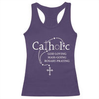 Catholic God Loving Mass Going Rosary Praying Faith Racerback Tank Top Jesus Eucharist Christianity