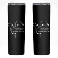 Catholic God Loving Mass Going Rosary Praying Faith Skinny Tumbler Jesus Eucharist Christianity