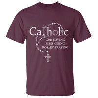 Catholic God Loving Mass Going Rosary Praying Faith T Shirt Jesus Eucharist Christianity