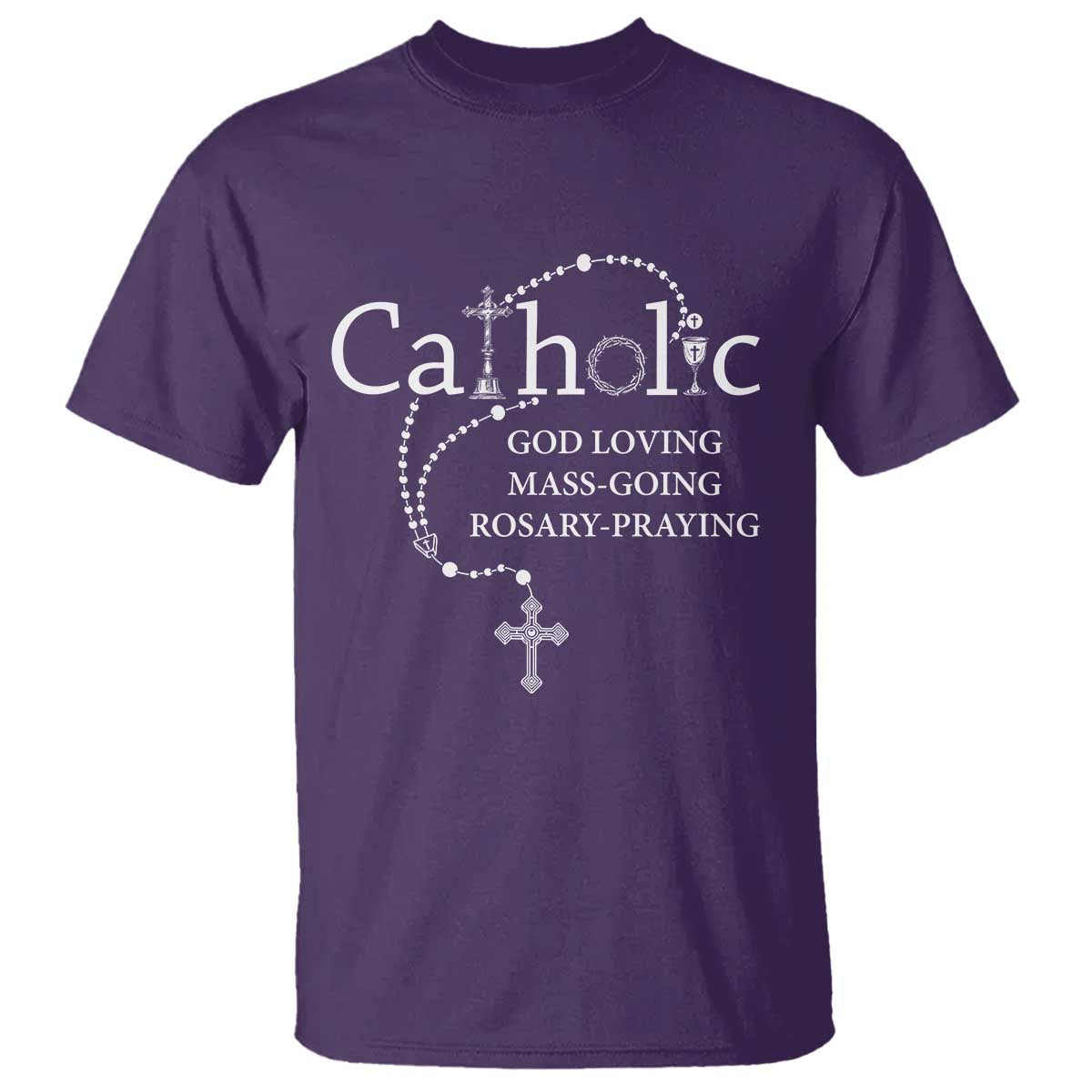 Catholic God Loving Mass Going Rosary Praying Faith T Shirt Jesus Eucharist Christianity