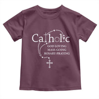 Catholic God Loving Mass Going Rosary Praying Faith Toddler T Shirt Jesus Eucharist Christianity