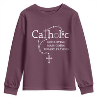 Catholic God Loving Mass Going Rosary Praying Faith Youth Sweatshirt Jesus Eucharist Christianity