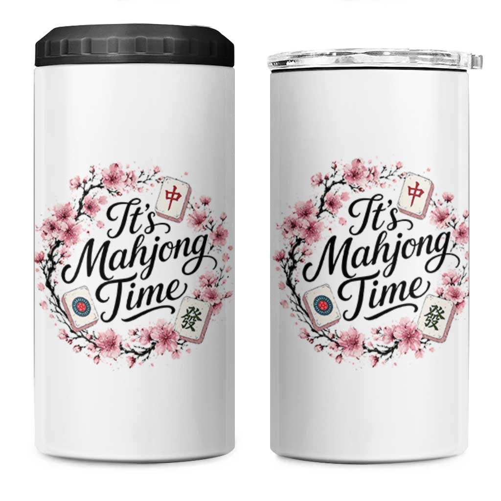 Mahjong 4 in 1 Can Cooler Tumbler Floral Mah Jongg