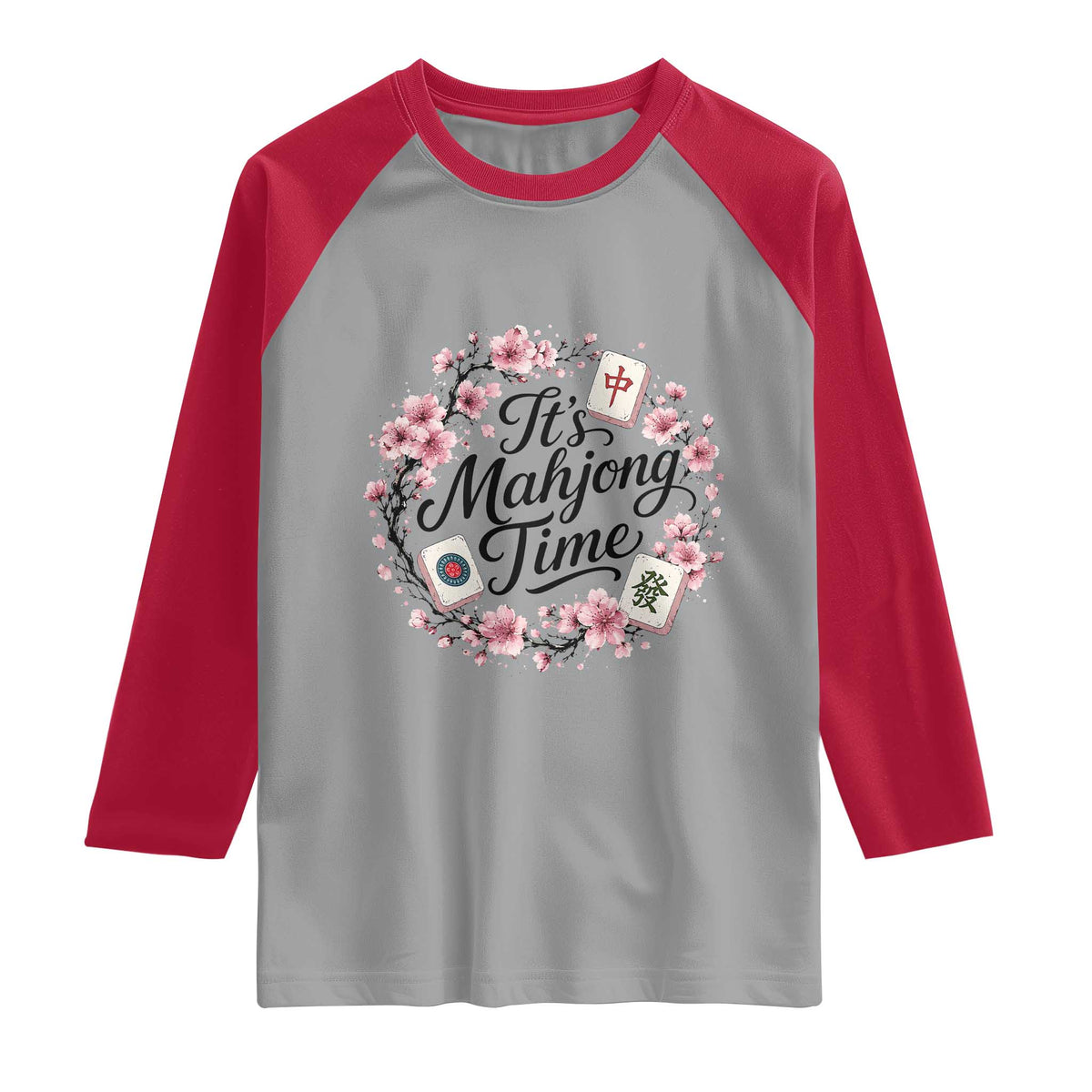 Mahjong Raglan Shirt Floral Mah Jongg