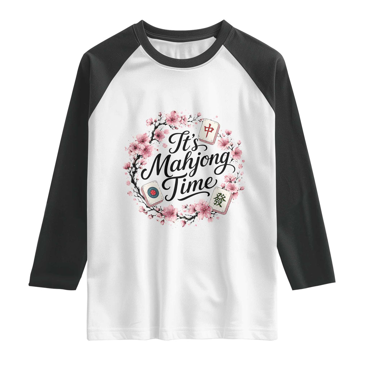 Mahjong Raglan Shirt Floral Mah Jongg
