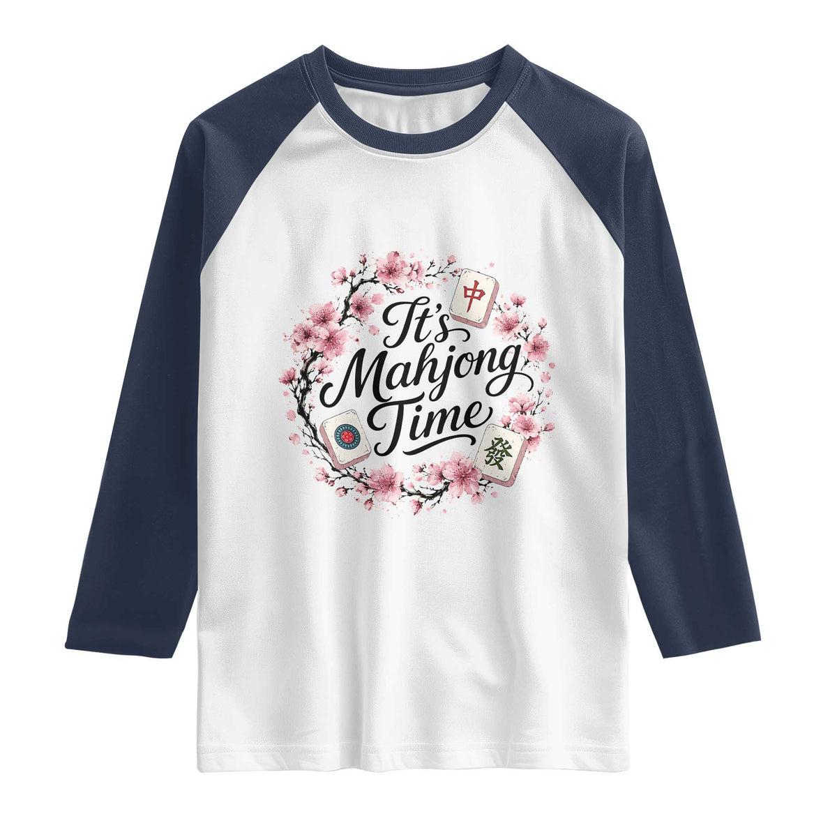 Mahjong Raglan Shirt Floral Mah Jongg