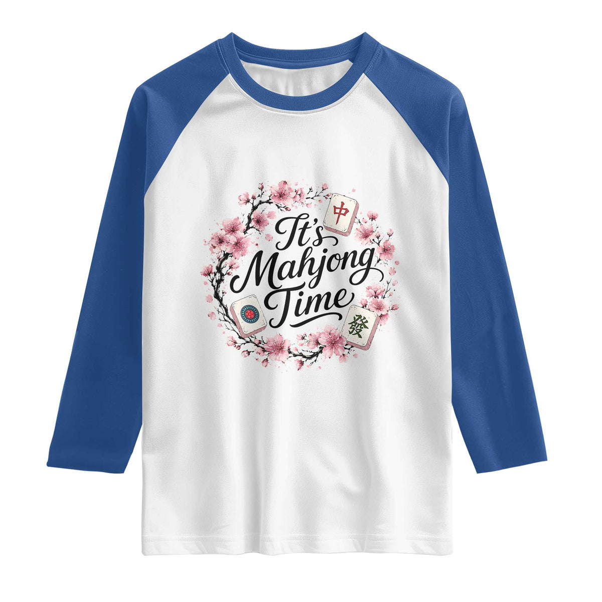 Mahjong Raglan Shirt Floral Mah Jongg