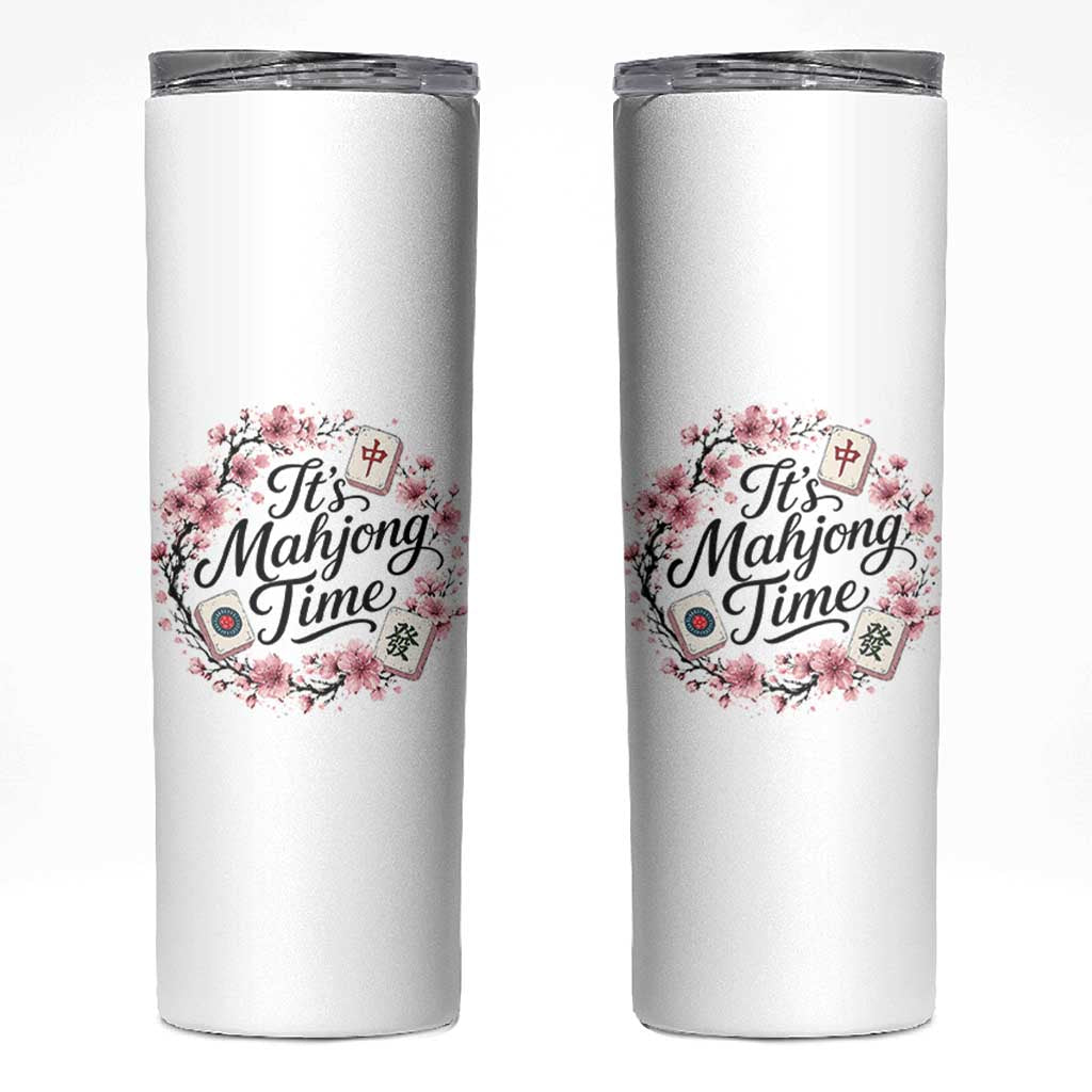 Mahjong Skinny Tumbler Floral Mah Jongg