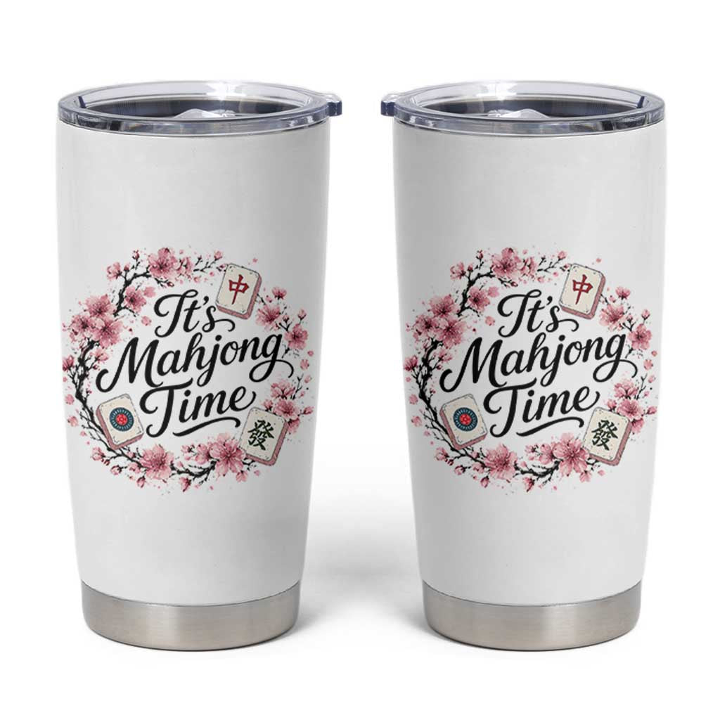 Mahjong Tumbler Cup Floral Mah Jongg