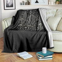 Mothman Throw Blanket Vintage Cryptid Graphic Gothic Forest Moth Mushroom Folklore Gift