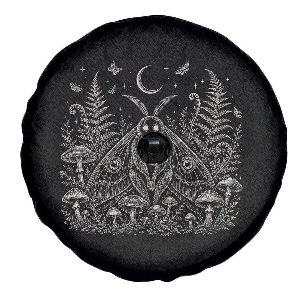 Mothman Spare Tire Cover Vintage Cryptid Graphic Gothic Forest Moth Mushroom Folklore Gift