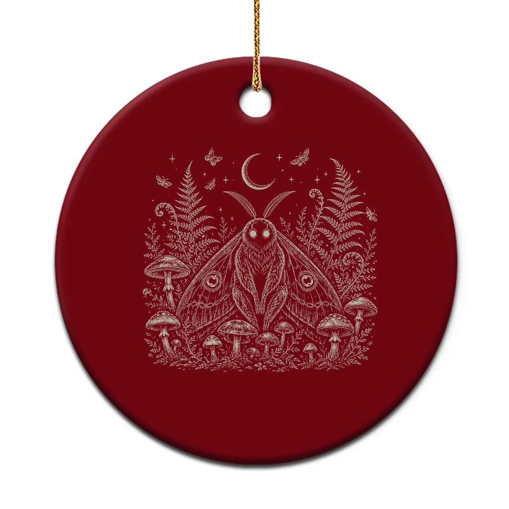 Mothman Ceramic Ornament Vintage Cryptid Graphic Gothic Forest Moth Mushroom Folklore Gift