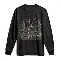 Mothman Long Sleeve Shirt Vintage Cryptid Graphic Gothic Forest Moth Mushroom Folklore Gift