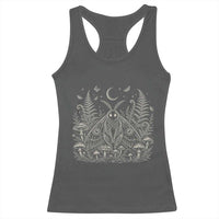 Mothman Racerback Tank Top Vintage Cryptid Graphic Gothic Forest Moth Mushroom Folklore Gift