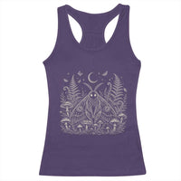 Mothman Racerback Tank Top Vintage Cryptid Graphic Gothic Forest Moth Mushroom Folklore Gift
