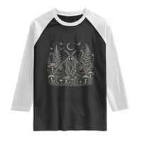 Mothman Raglan Shirt Vintage Cryptid Graphic Gothic Forest Moth Mushroom Folklore Gift