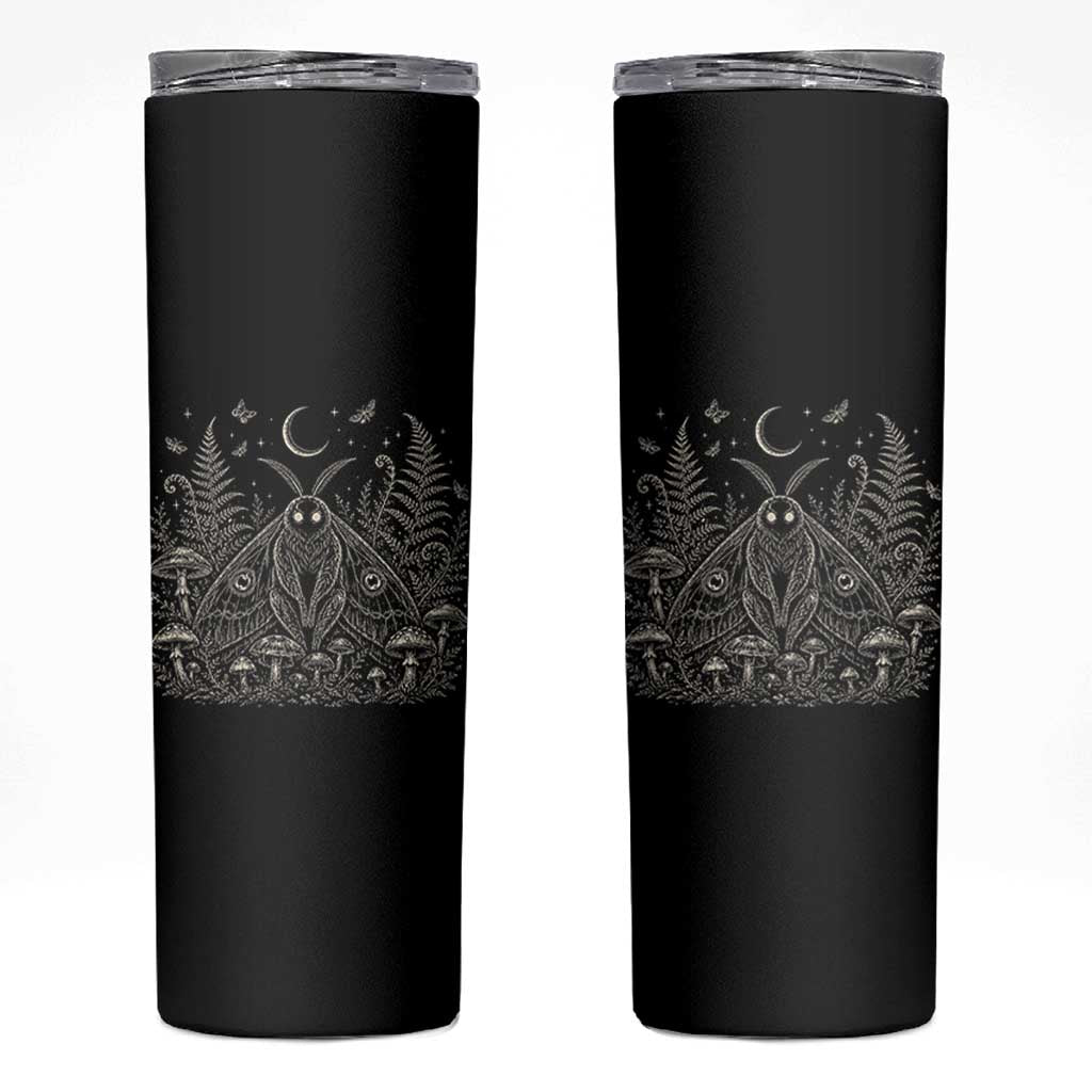 Mothman Skinny Tumbler Vintage Cryptid Graphic Gothic Forest Moth Mushroom Folklore Gift
