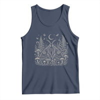 Mothman Tank Top Vintage Cryptid Graphic Gothic Forest Moth Mushroom Folklore Gift