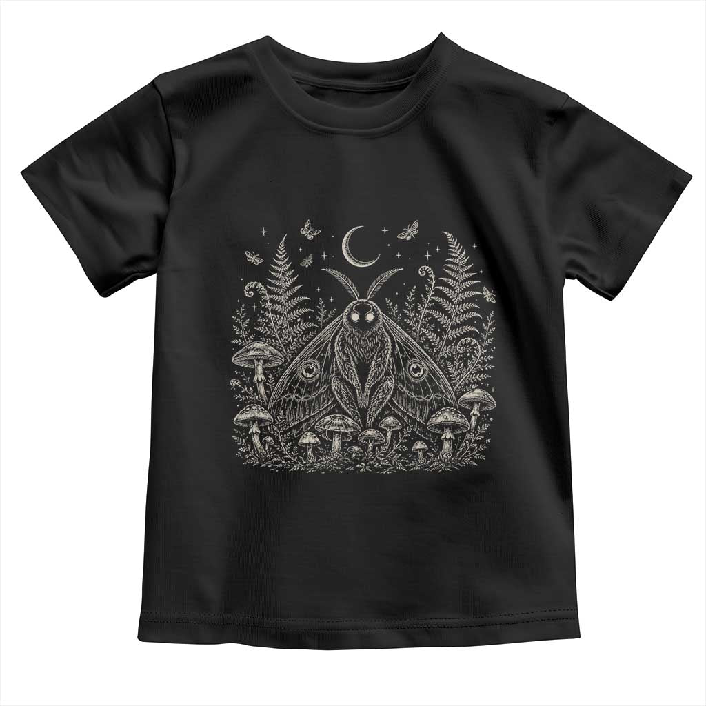 Mothman Toddler T Shirt Vintage Cryptid Graphic Gothic Forest Moth Mushroom Folklore Gift