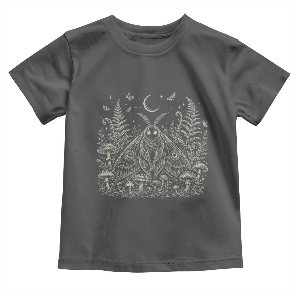 Mothman Toddler T Shirt Vintage Cryptid Graphic Gothic Forest Moth Mushroom Folklore Gift