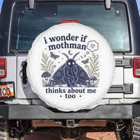 Funny Mothman Spare Tire Cover I Wonder If Mothman Thinks About Me Too Cryptid Weirdcore