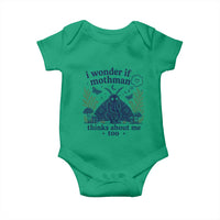 Funny Mothman Baby Onesie I Wonder If Mothman Thinks About Me Too Cryptid Weirdcore