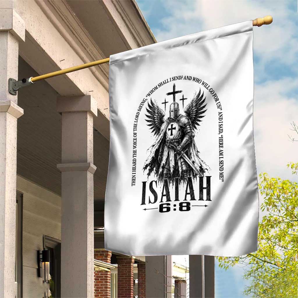 Here Am I Send Me Isaiah 6 8 Catholic Knight Templar Crusader Faith Garden Flag