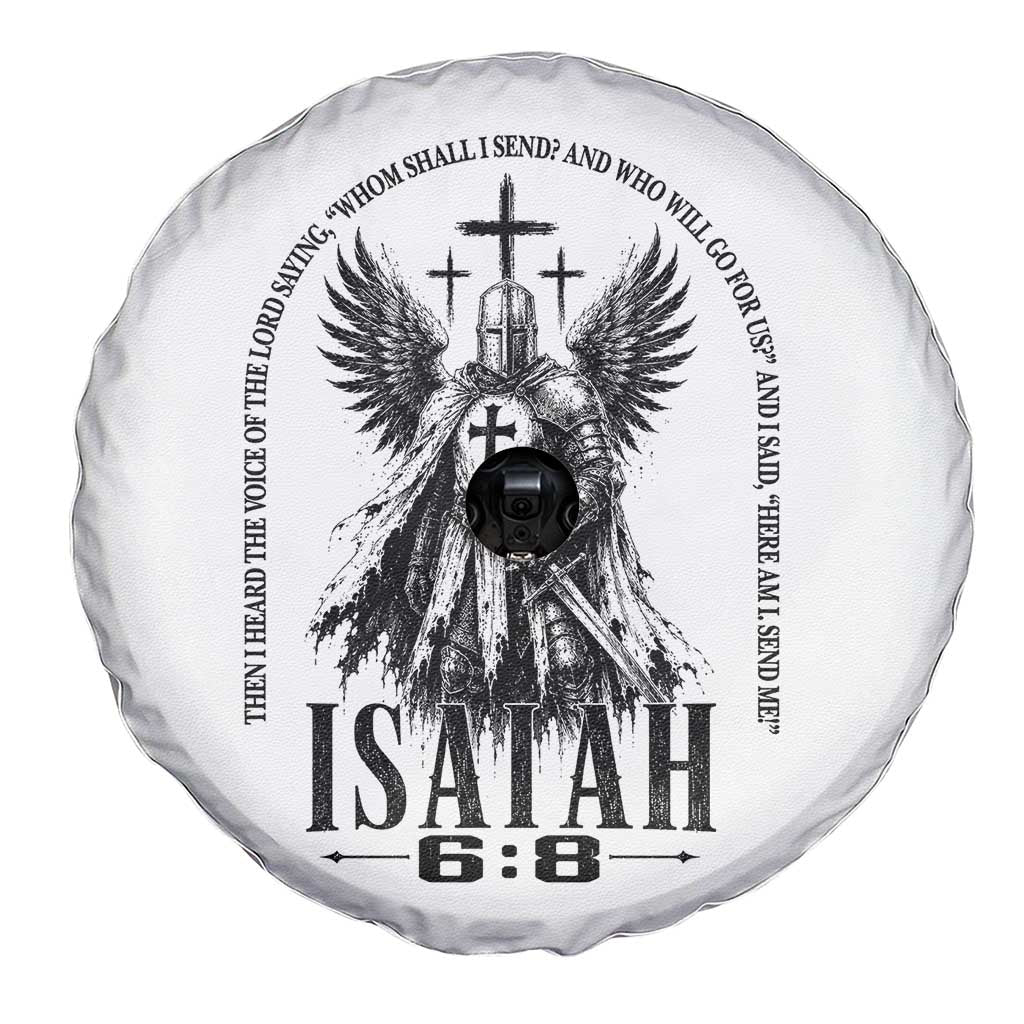 Here Am I Send Me Isaiah 6 8 Catholic Knight Templar Crusader Faith Spare Tire Cover