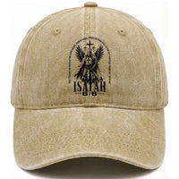 Here Am I Send Me Isaiah 6 8 Catholic Knight Templar Crusader Faith Washed Cotton Baseball Cap