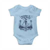 Funny Siren Head Baby Onesie I Wonder If Siren Head Thinks About Me Too Weirdcore Cryptid Lovers