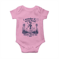 Funny Siren Head Baby Onesie I Wonder If Siren Head Thinks About Me Too Weirdcore Cryptid Lovers