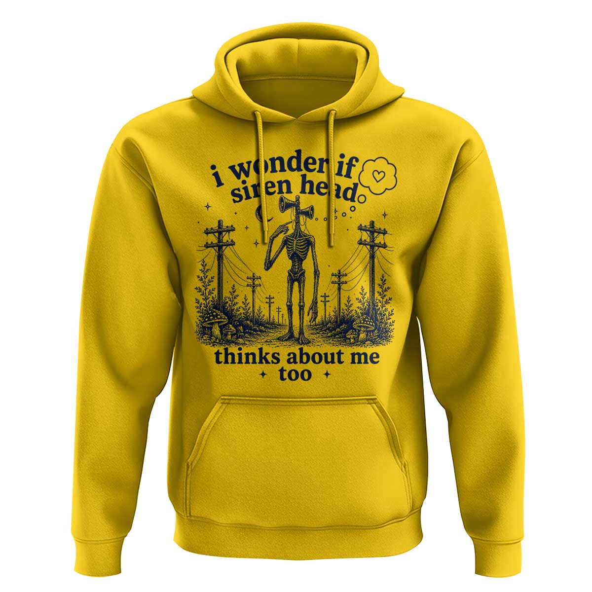 Funny Siren Head Hoodie I Wonder If Siren Head Thinks About Me Too Weirdcore Cryptid Lovers