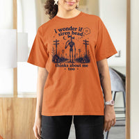 Funny Siren Head T Shirt For Women I Wonder If Siren Head Thinks About Me Too Weirdcore Cryptid Lovers