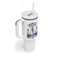 Funny Siren Head Tumbler With Handle I Wonder If Siren Head Thinks About Me Too Weirdcore Cryptid Lovers